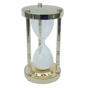 White Sand Container Glass <b>Timer</b> Gold Plated Exclusive Quality Hourglass Wholesale Hot Selling Sandtimer in Nautical Instruments - Product Image 1