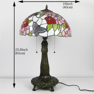 LongHuiJing 16 Inch Stained Glass Lampshade LED Table <b>Light</b> E26/E27 AC Powered European Design Eco-Friendly Flexible Adjustable - Product Image 4