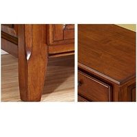 Bois brun Verre Porte Buffet Buffet Chine Armoire De Stockage Serveur Curio D'affichage