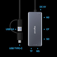 Lector de Tarjetas USB 3.0 Tipo C 2 en 1 SD/CF/M2/MS 5 en 1, Tipo CF