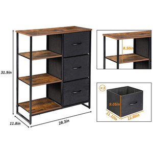 Modern Fabric Dresser Organizers and <b>Storage</b> Living Room <b>Cabinet</b> With Drawer - Product Image 2