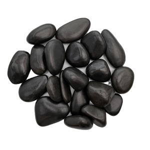 Ciottoli <span class=keywords><strong>di</strong></span> Fiume Neri Altamente Lucidati, Pietre Decorative per Giardino e Paesaggistica - Product Image 5