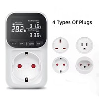 Thermostat de prise de contrôleur de température numérique prise ue 220V avec interrupteur de minuterie chauffage refroidissement pour réfrigérateur