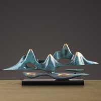 Offre Spéciale – Ornements Artisanaux en Résine Écologiques Peints à la Main, Style Européen, Forme Montagne, Paysage Abstrait