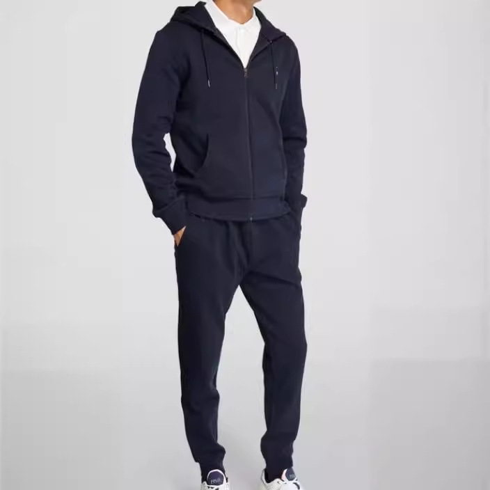 Men Polyester Tracksuits Patchwork Zip up