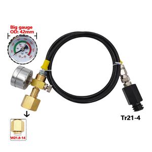 Kit de Tanque de Dióxido de Carbono CO2 Sodastream para Elaboración Casera con Manguera Externa de Alta Presión Tr21-4 a W21.8-14 CGA320 Tipo Grinder - Product Image 4