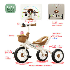 Pneu pneumatique 16 <span class=keywords><strong>roues</strong></span> portable <span class=keywords><strong>vintage</strong></span> belle en ligne hucin musique enfants tricycle avec panier - Product Image 5