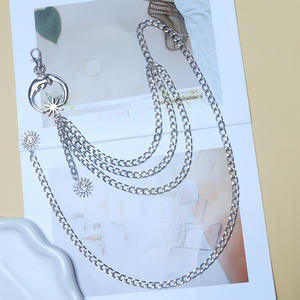Cadena de cintura de metal con diseño de luna y sol, plata tibetana, múltiples cadenas, cadena decorativa para el cuerpo, para faldas, pantalones, uso diario - Product Image 2