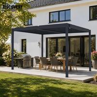 Pergola motorisée extérieure en alliage d'aluminium à toit à persiennes réglables pour jardin, patio, cour arrière, villa