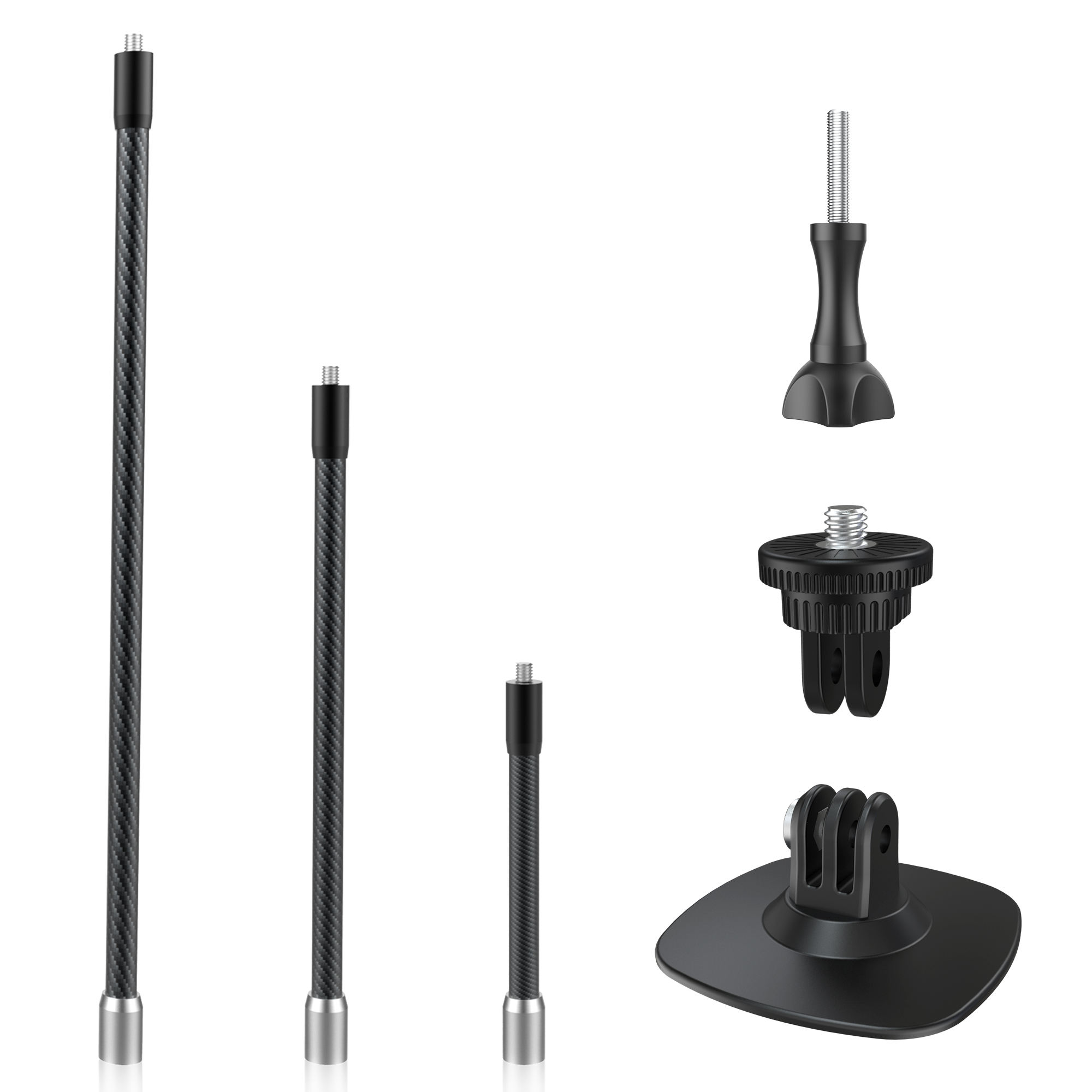 Carbon Fiber Camera Extension Monopod Pole Stick Motorcycle Helmet  Accessories for Gopro or Insta360