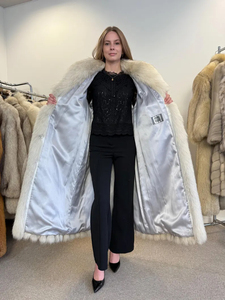 Cappotto <span class=keywords><strong>Lungo</strong></span> di Pelliccia di Volpe Vera di Lusso Personalizzato da <span class=keywords><strong>Donna</strong></span>, <span class=keywords><strong>Trench</strong></span> Invernale Caldo in Colore Naturale - Product Image 4