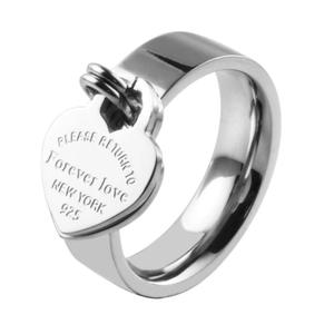 Anillos de Acero Inoxidable con Dije de Corazón Doble Amor Eterno para Mujer, Anillo de Compromiso, Boda, Novia, Regalo para Enamorados, Joyería - Product Image 4