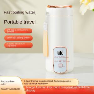 Bouilloire électrique <span class=keywords><strong>portable</strong></span> en acier inoxydable 600 ml Contrôle numérique de la température Arrêt automatique Utilisation domestique en voiture Thermos - Product Image 5
