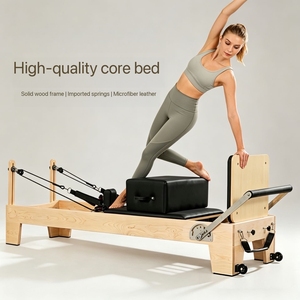 Máquina de <span class=keywords><strong>Pilates</strong></span> Reformer de Madera de Roble Comercial Duradera para Estudio, Cama de <span class=keywords><strong>Pilates</strong></span> de Madera, Venta Directa de Fábrica - Product Image 1