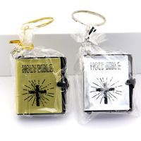 Fanhua porte-clés en gros catholicisme religieux porte-clés bijoux min anglais croix sainte Bible Mini livre porte-clés