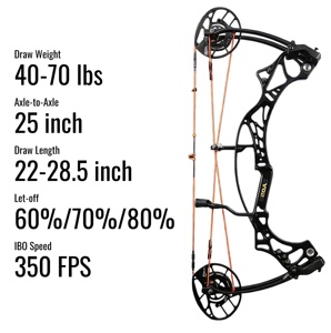 Ensemble d'arc composé AGS Shengsuan 4.0, 350 FPS, 40-70 lbs, double caméra, pour la chasse et le tir à l'arc avancé, 210813401-AME-BLACK AGS Shengsuan 4. - Product Image 4