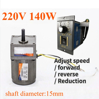 Controlador de Velocidad Variable para Motor PLC 5-470 RPM 140W 220V Reversible AC con Engranajes, Venta al por Mayor