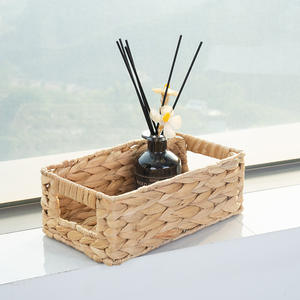 ตะกร้าเก็บของแบบทอโบไบทรงสี่เหลี่ยมผืนผ้า ทำด้วยมือ กล่องจัดระเบียบสำหรับสำนักงาน กล่องเก็บของบนโต๊ะ สำหรับใส่ปากกา ดินสอ เครื่องสำอาง ใช้ในครัว - Product Image 3