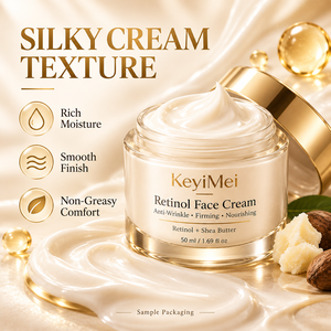 Retinol Gesichtscreme Hyaluronsäure <span class=keywords><strong>Anti</strong></span>-Falten Straffende Nährende Feuchtigkeitspflege Private Label OEM ODM Hautpflege-Fabrik - Product Image 2