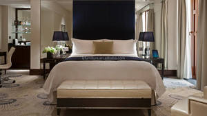 Ensemble de meubles de chambre d'hôtel de style européen, lit king-size classique avec tête de lit en rotin, banc, canapé, table de chevet, fournisseur de meubles d'hôtel - Product Image 6