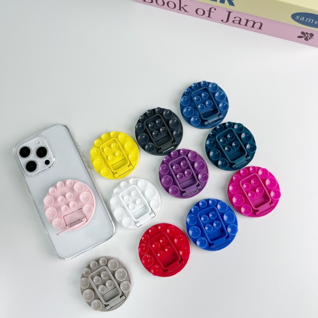 Universal Foldable Silicone Suction Phone Stand Adhesive Back Mount Multi Angle Bracket for All Smartphones
