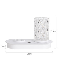 Lampe de bureau LED moderne avec commande tactile, protection oculaire, abat-jour cylindrique en métal, porte-stylo, connectivité Type-C, intensité réglable
