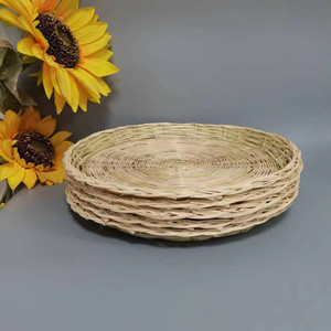 Plateau en bambou tressé Green Forest 20 cm, panier de rangement pour pain et pâtisseries, plateaux de service - Product Image 2