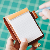 Bloc-notes personnalisé A7 en cuir PU avec grille, porte-mémo, 70 feuilles, carnet de voyage portable, carnet de notes