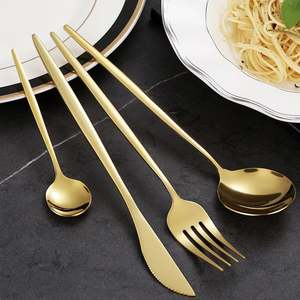 Tenedor y cuchara negro plateado único real de acero inoxidable de alta calidad, mesa de eventos, boda, oro, <span class=keywords><strong>Portugal</strong></span>, cubiertos, juego de cubiertos - Product Image 3