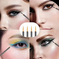 Pinceau à eyeliner jetable en fibre avec manche en plastique, applicateur de maquillage jetable pour eyeliner