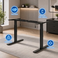 Bureau électrique moderne ergonomique à hauteur réglable avec double moteur, course de 500 mm, extensible, pour la maison, le bureau et le gaming