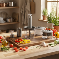 Machine à hacher la viande électrique portable, hachoir à viande avec bol en verre, 3400 tr/min, mini robot culinaire, appareil de cuisine