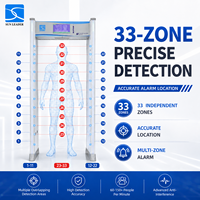 Portique de détection de métaux numérique connecté en réseau, 33 zones de détection pour système d'inspection de sécurité des entrées de bâtiments gouvernementaux