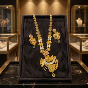 Classic <b>Gold</b> Religious <b>Jewelry</b> <b>Set</b> with Flower Design Necklace Earrings for Women's Engagement Gift Wedding Fine <b>Jewelry</b> - Product Image 3