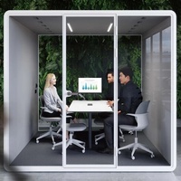Salle de réunion insonorisée privée, cabine de réunion multi-personnes personnalisable, cabine téléphonique, espace de travail flexible à montage rapide