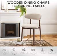 Ensemble de chaises de salle à manger modernes en bois, 4 pièces, ergonomiques, rembourrées en tissu, pieds coniques, beige, meubles de maison, repose-pieds