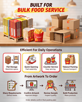 Boîtes à frites et chips Interpac imperméables et écologiques, 4,8x2x4,5 pouces, en papier résistant à la graisse, pour cafés et restaurants