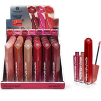 Vente en gros de gloss à lèvres rouge imperméable, longue durée, anti-adhésif, non-décolorant, 12 couleurs mélangées