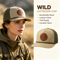 Casquette de sport en polyester respirant à séchage rapide de haute qualité avec logo en cuir découpé au laser et trous d'aération – Gorras