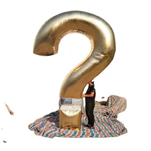 Гигантский Золотой надувной вопрос, надувные буквы для украшения вечеринки