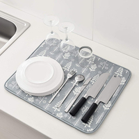 Esun Home Kitchen Tapis de séchage de la vaisselle Produit de nettoyage en microfibre absorbant pour articles ménagers