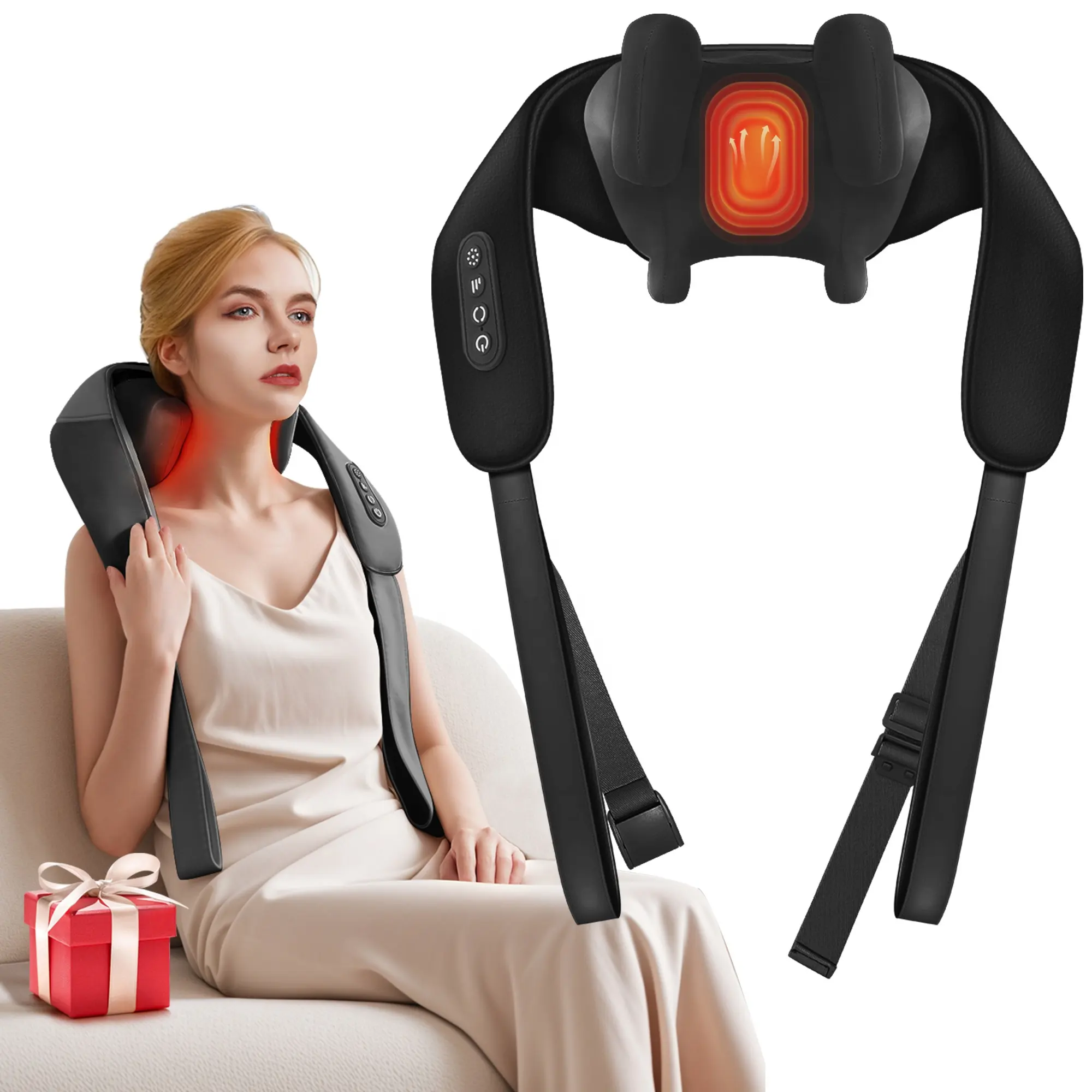Leercon Shipping From USA Neck Massager For Pain Relief Deep Tissue 6D Kneading Massage Pillow For Neck Back Shoulder