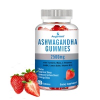 Hot verkopende private label natuurlijke Ashwagandha wortelextract gummies met vitamine B12 voor mannen en vrouwen