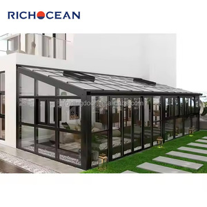 Véranda en aluminium et verre RICHOCEAN avec portes coulissantes pour extension de maison, solarium préfabriqué extérieur, jardin d'hiver - Product Image 3