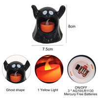 Support de bougie fantôme d'Halloween en gros pour bougies chauffe-plat LED, décoration de table pour fêtes, bars, restaurants et décorations de maison pour les fêtes