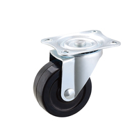 Petite plaque pivotante 1.5 pouces 2 pouces 2.5 pouces 3 pouces roue en caoutchouc noir