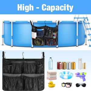 Pool Storage Hanging Bag Mesh 7-9 Pockets Foldable Portable Indoor Outdoor Use - Product Image 4