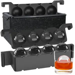 8 Grille Hockey Sur Glace Whisky Rond Frozen Moule Maker Silicone Circulaire Grandes Bulles Transparentes Sans Bulle