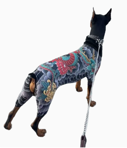 Tuta per <span class=keywords><strong>Tatuaggi</strong></span> per Animali Domestici - Fantastica Tuta per <span class=keywords><strong>Cani</strong></span> con Stampa Drago in Stile Tatuaggio Giapponese, in Tessuto Traspirante di Poliestere per <span class=keywords><strong>Cani</strong></span> di Taglia Grande - Product Image 4