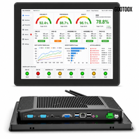 Panel PC Táctil Industrial Todo en Uno de 21.5 Pulgadas, Computadora con Pantalla Táctil Full HD sin Ventilador, con RS232 RS485 LAN, para Visión Artificial